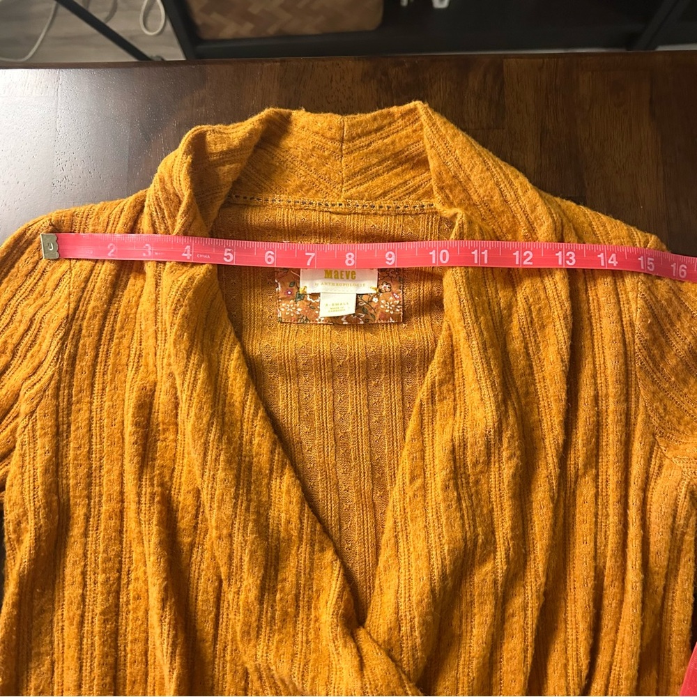 Anthropologie Maeve Rafela Hacci Surplice Faux Wrap Top Sweater Size XS - Picture 12 of 16
